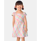 Girls Rainbow Gingham Poplin Fit And Flare Dress - Spring Celebrations