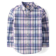 Boys Dad And Me Plaid Poplin Button Up Shirt - Lovely Lavender