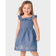 Girls Embroidered Floral Chambray Flutter Dress - Homegrown by Gymboree