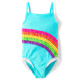 Girls Ruffle Rainbow One Piece Swimsuit - Swim