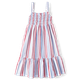 Girls Striped Midi Poplin Tiered Dress