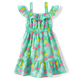 Girls Tropical Ruffle Dress - Seaside Palms