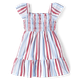 Toddler Girls Striped Poplin Ruffle Dress