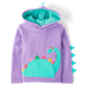 Girls Embroidered Dino Fleece Hoodie - Classroom Cutie