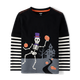 Boys Embroidered Skeleton Layered Top - Halloween
