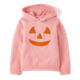 Girls Embroidered Pumpkin Fleece Hoodie - Halloween