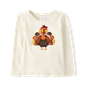 Girls Embroidered Turkey Top - Autumn Adventures