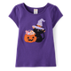 Girls Embroidered Cat Pumpkin Top - Halloween