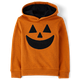 Boys Embroidered Pumpkin Fleece Hoodie - Halloween