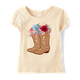 Girls Embroidered Cowgirl Boots Top - Country Charm