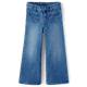 Girls Patch Pocket Stretch Denim Wide Leg Jeans - Little Essentials