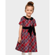 Girls Plaid Bow Fit And Flare Dress - All Dressed Up