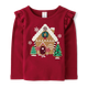 Girls Gingerbread House Ruffle Top - Holiday Express