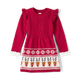 Girls Reindeer Fairisle Sweater Dress - Holiday Express