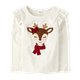 Girls Reindeer Ruffle Top - Holiday Express