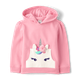 Girls Unicorn Fleece Hoodie - Dino Friends