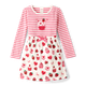 Girls Striped Strawberry Fit And Flare Dress - Mini Valentine