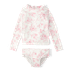 Girls Floral Rashguard Swimsuit - Swim
