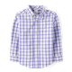 Boys Dad And Me Plaid Poplin Button Up Shirt - Lavender Fields