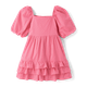 Girls Bow Ruffle Dress - Blushing Blooms