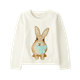 Girls Embroidered Bunny Sweater - Spring Celebrations