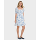 Womens Mommy And Me Floral Bird Tiered Dress - Blue Belle