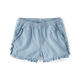 Girls Chambray Ruffle Pull On Shorts - Little Essentials