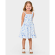 Girls Mommy And Me Palm Linen-Blend Ruffle Dress