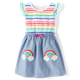 Girls Embroidered Rainbow Flutter Dress - Little Essentials