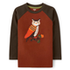 Boys Embroidered Owl Raglan Top - Autumn Harvest