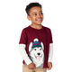 Boys Embroidered Layered Top - Playful Pups