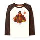 Boys Embroidered Turkey Raglan Top - Autumn Harvest