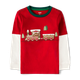 Boys Embroidered Train Layered Top - Gingerbread House