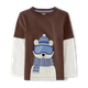 Boys Embroidered Polar Bear Layered Top - Bear Hugs