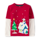 Boys Embroidered Christmas Scene Layered Top - Very Merry