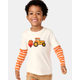 Boys Embroidered Tractor Layered Top - Lil' Pumpkin