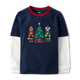 Boys Christmas Tree Layered Top - Nutcracker
