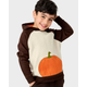 Boys Applique Pumpkin Fleece Hoodie - Lil' Pumpkin