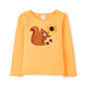 Girls Embroidered Squirrel Top - Autumn Harvest