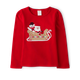 Girls Embroidered Sleigh Top - Gingerbread House