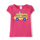 Girls Embroidered School Bus Ruffle Top - Future Artist