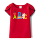Girls Embroidered ABC Tulip Top - Apple Orchard