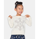 Girls Embroidered Snowflake Sweater - Silent Night