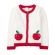 Girls Applique Apple Cardigan - Apple Orchard