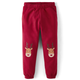 Girls Embroidered Reindeer Fleece Jogger Pants - Christmas Cabin