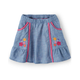 Girls Embroidered Floral Denim Skort - Little Llamas