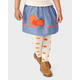 Girls Embroidered Pumpkin Chambray Skort - Lil' Pumpkin