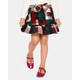 Girls Patch Plaid Flannel Skort - Christmas Cabin