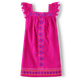 Girls Embroidered Shapes Tassel Dress - Island Spice