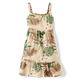 Girls Matching Family Palm Ruffle Dress - Safari